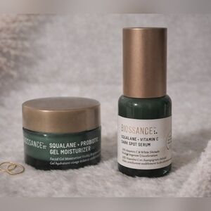 Biossance Skincare Set– Probiotic Gel Moisturizer & Vitamin C Dark Spot Serum